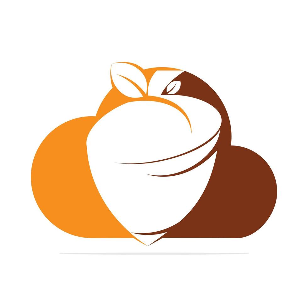 creatief eikel- wolk vorm logo ontwerp sjabloon. herfst liefde vector logo ontwerp.