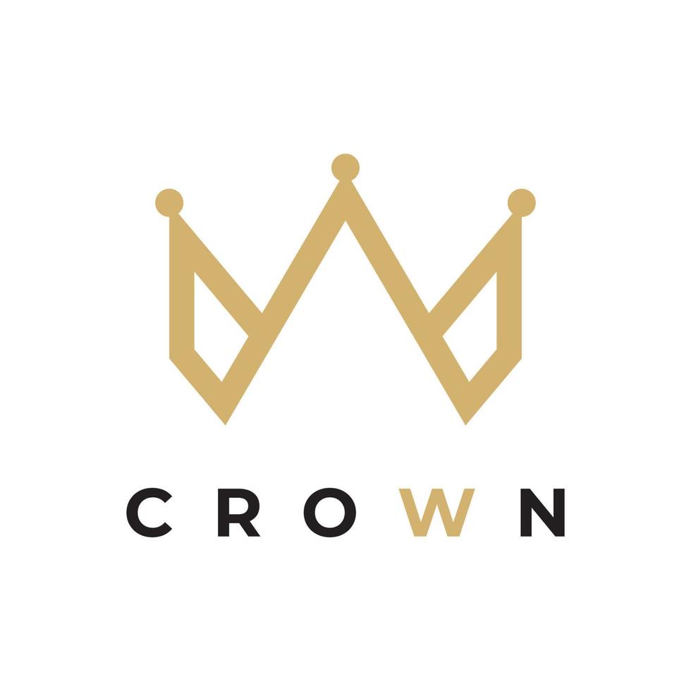 Koninklijk luxe kroon abstract logo sjabloon ontwerp.kroon met monogram, met elegant en minimalistische lijnen geïsoleerd Aan de achtergrond. vector