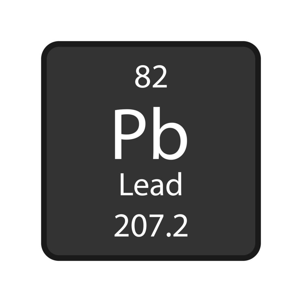 lood symbool. scheikundig element van het periodiek systeem. vectorillustratie. vector