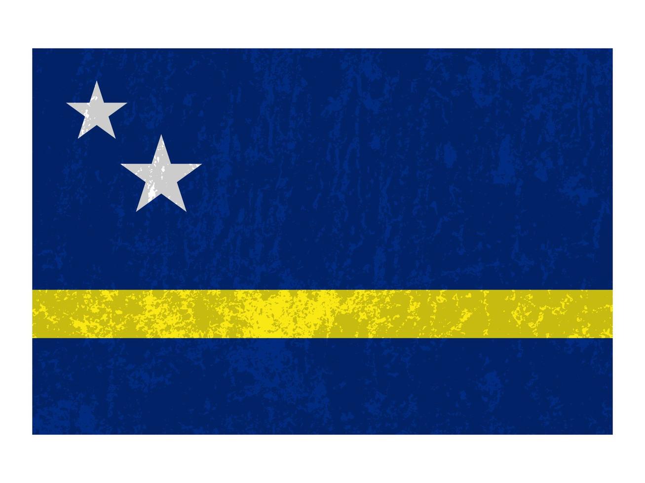 Curacao grunge vlag, officieel kleuren en proportie. vector illustratie.