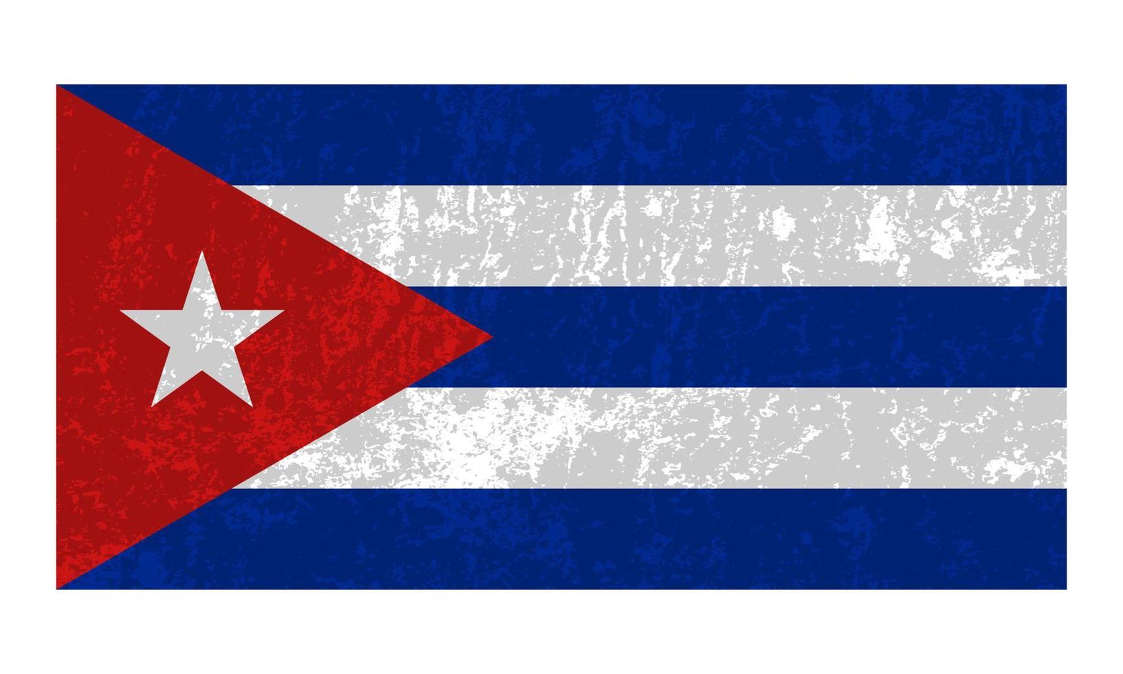 Cuba grunge vlag, officieel kleuren en proportie. vector illustratie.
