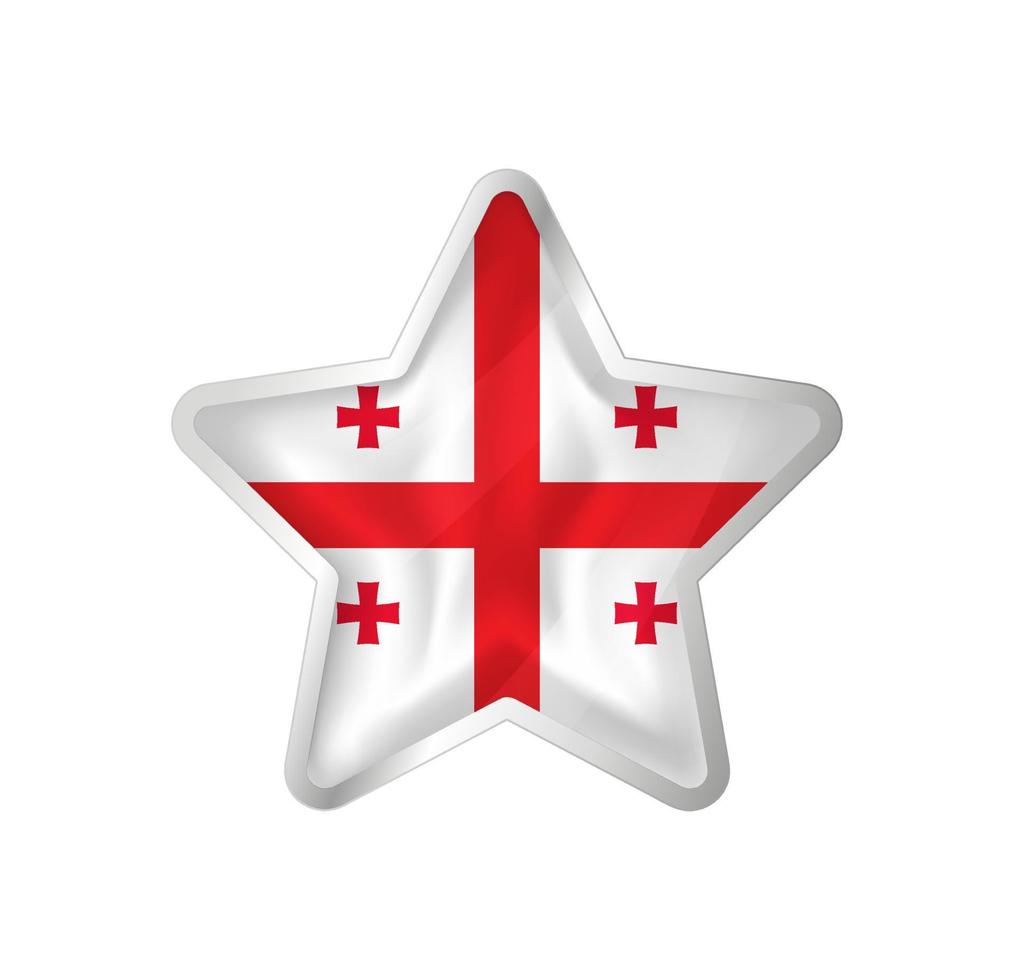 Georgië vlag in ster. knop ster en vlag sjabloon. gemakkelijk bewerken en vector in groepen. nationaal vlag vector illustratie Aan wit achtergrond.