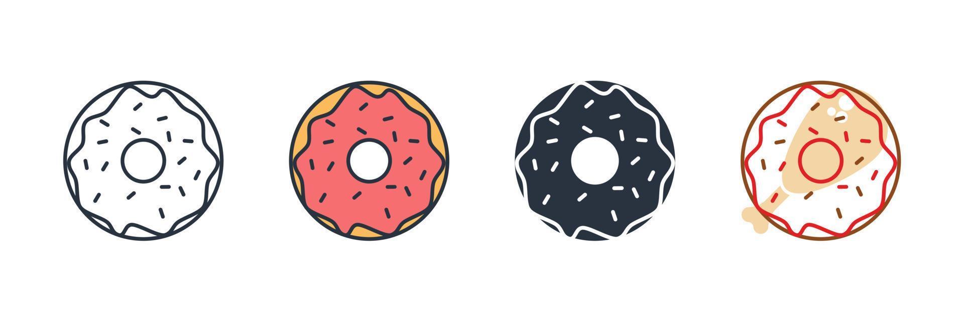 donut icoon logo vector illustratie. donut voedsel symbool sjabloon voor grafisch en web ontwerp verzameling