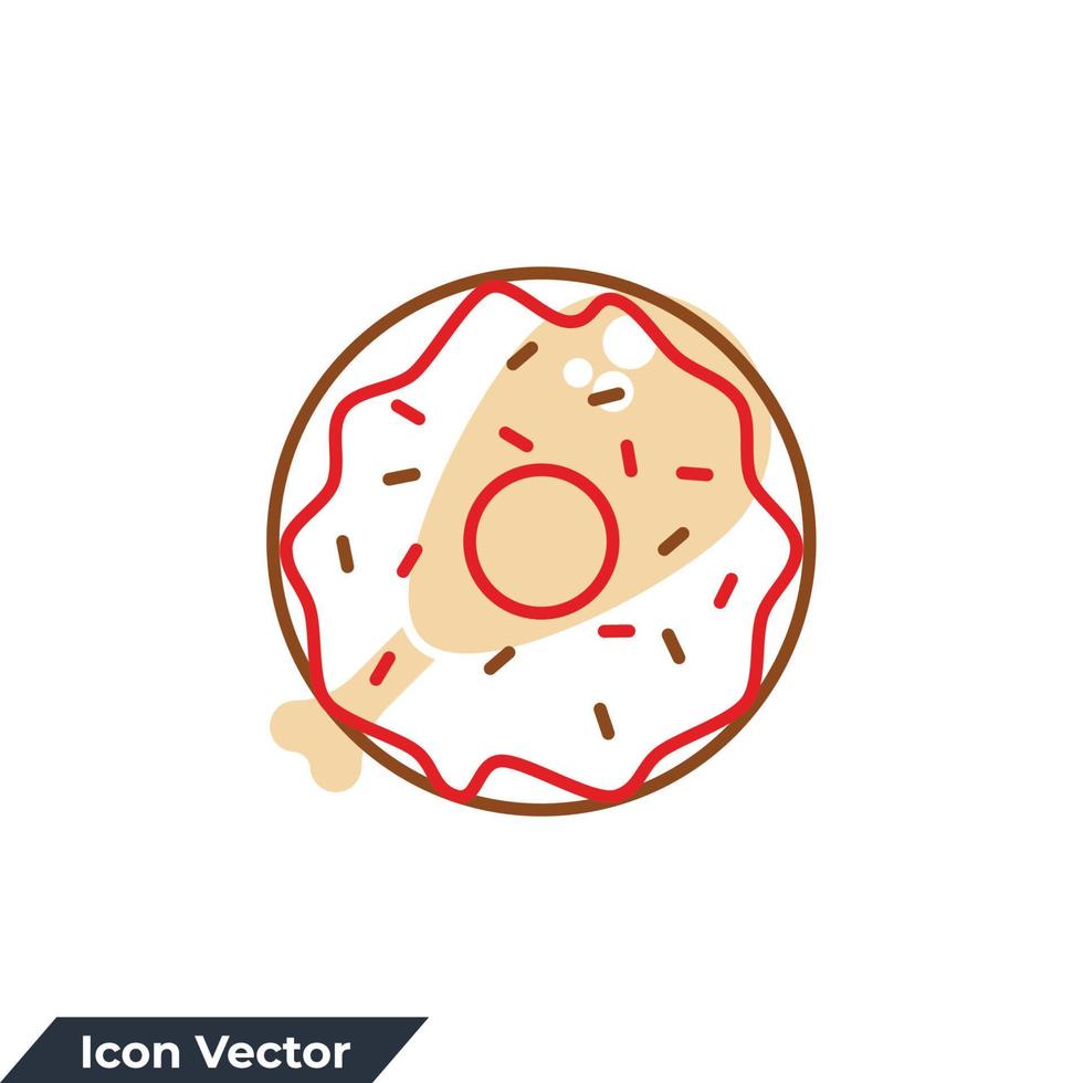 donut icoon logo vector illustratie. donut voedsel symbool sjabloon voor grafisch en web ontwerp verzameling