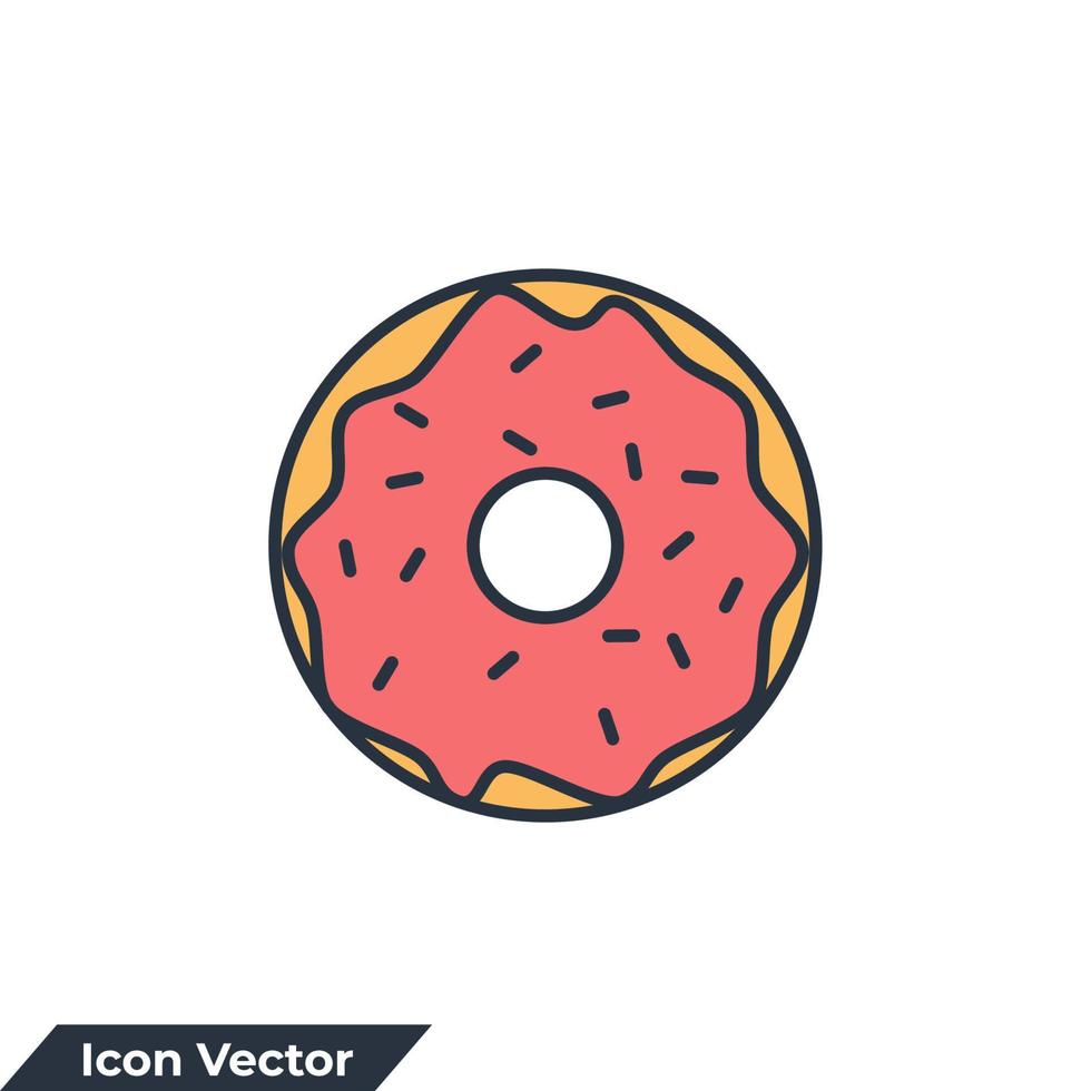 donut icoon logo vector illustratie. donut voedsel symbool sjabloon voor grafisch en web ontwerp verzameling