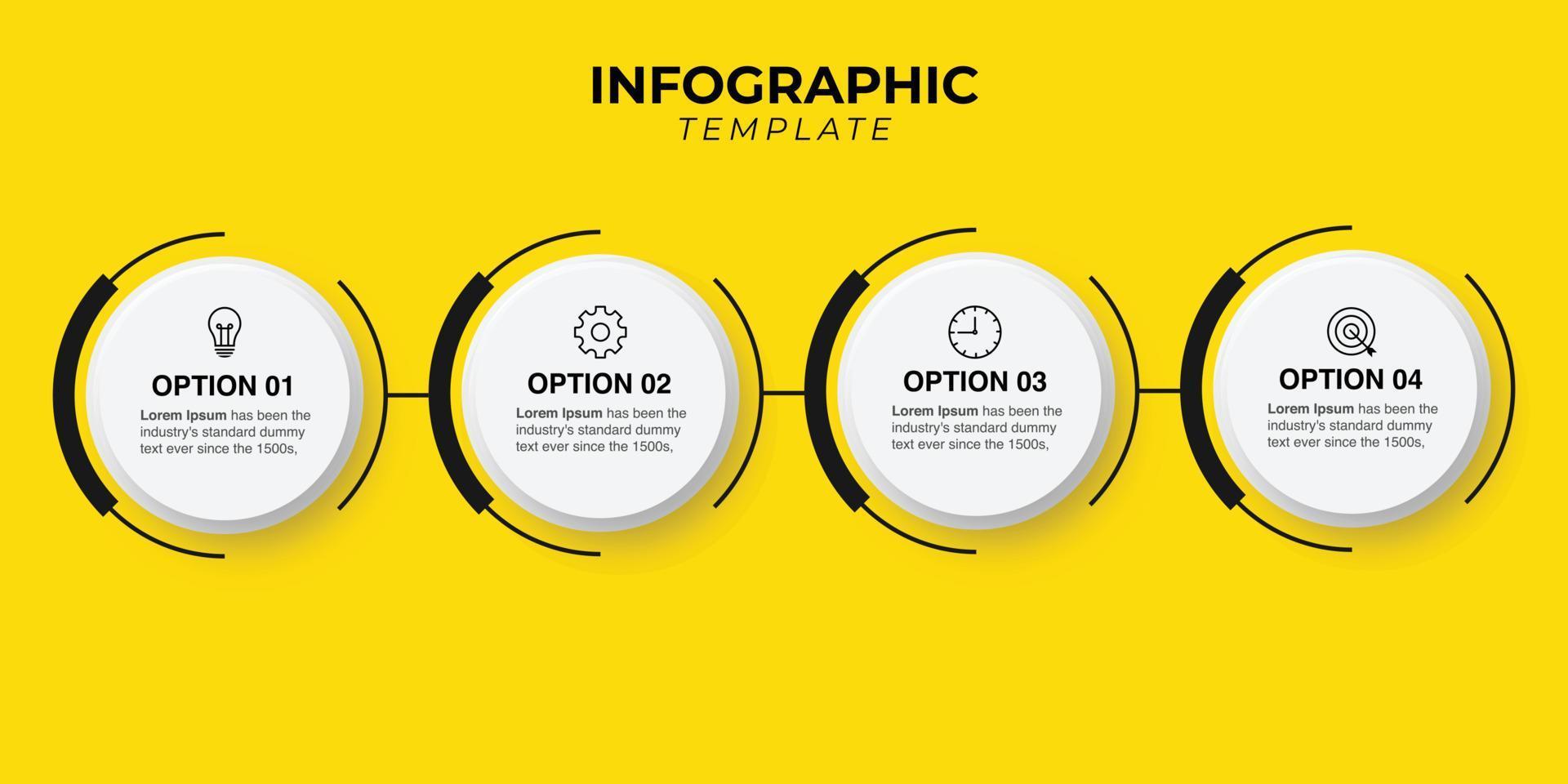 vier stappen zakelijke infographics sjabloon vector