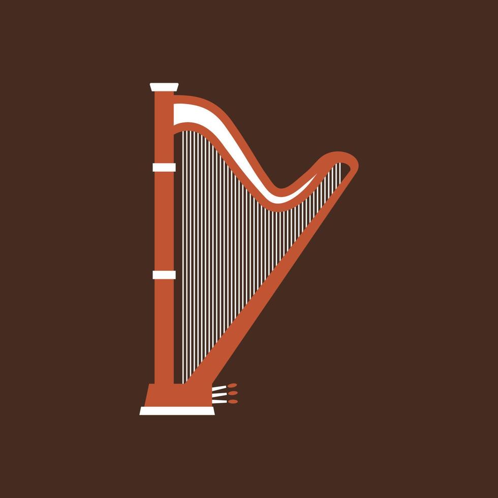 harp vlak vector icoon. klassiek muziek- instrument