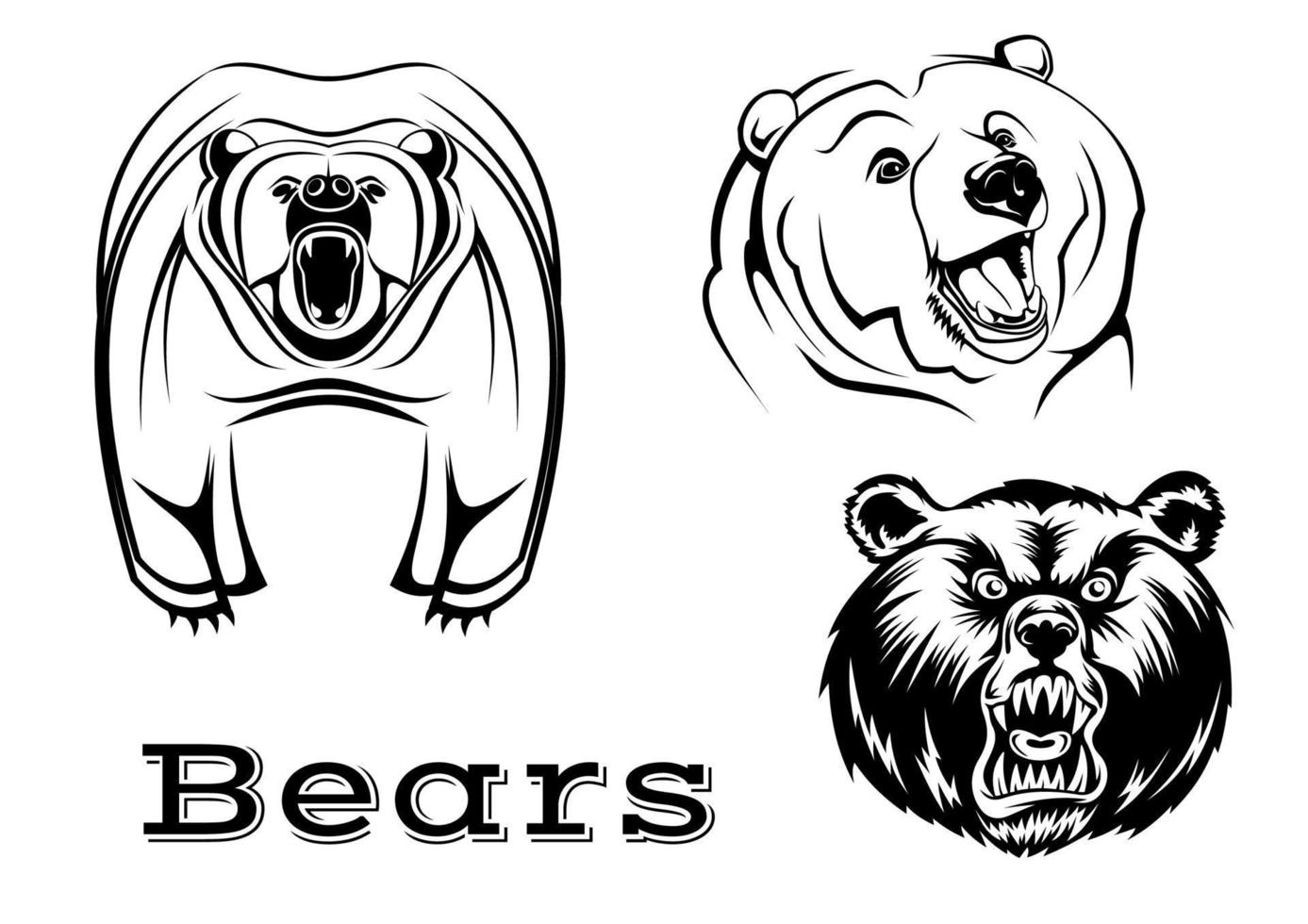 boos grizzly bears tekens vector