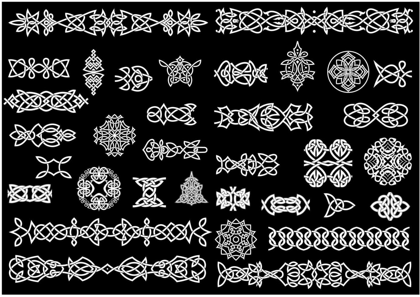 keltisch knoop patronen, ornamenten en borders vector