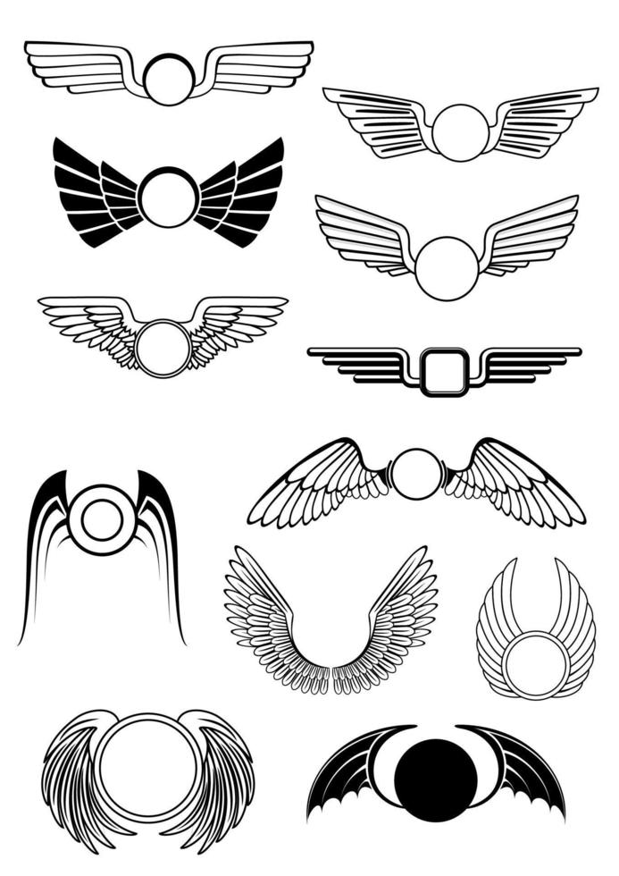 heraldisch Vleugels reeks vector