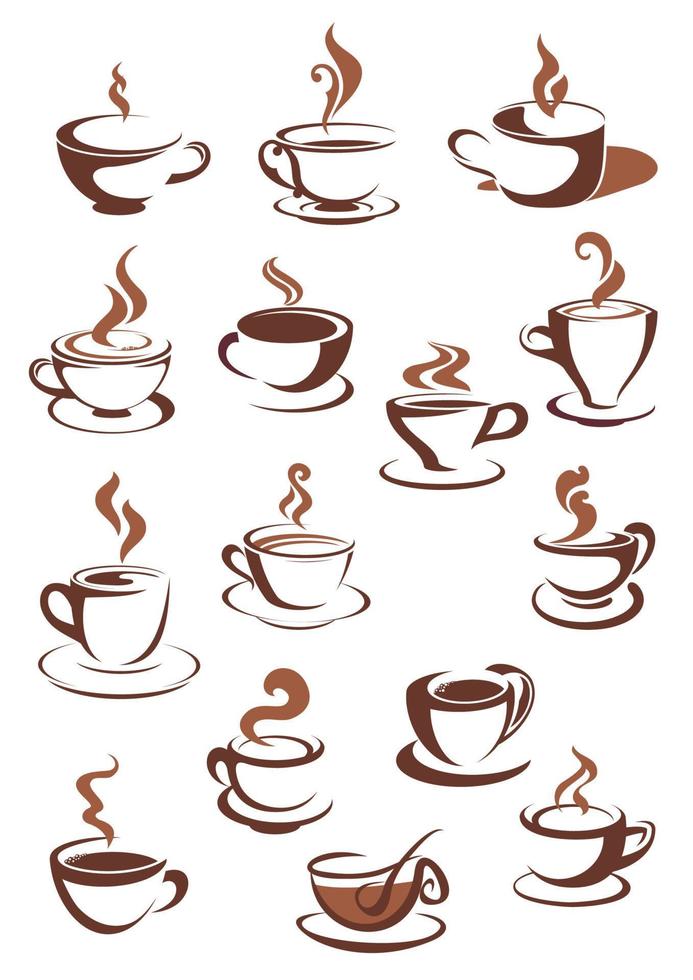 stomen koffie cups vector
