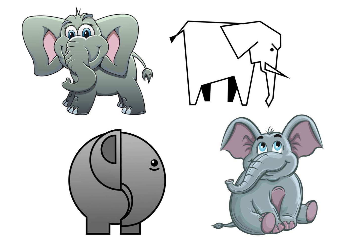schattig tekenfilm baby olifanten vector