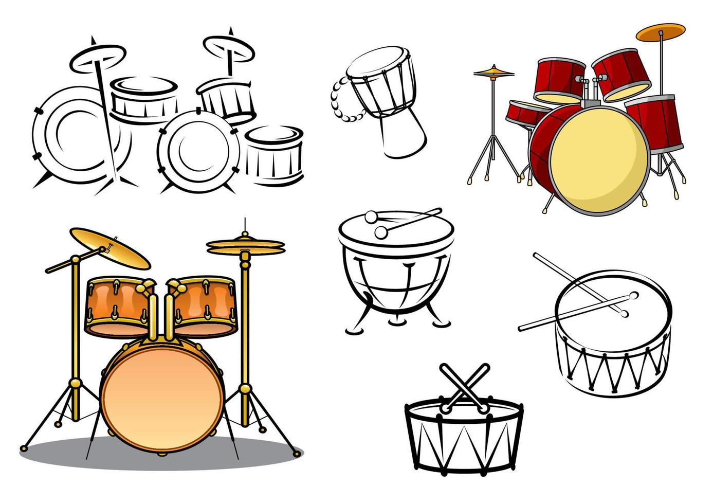 percussie instrumenten pictogrammen vector