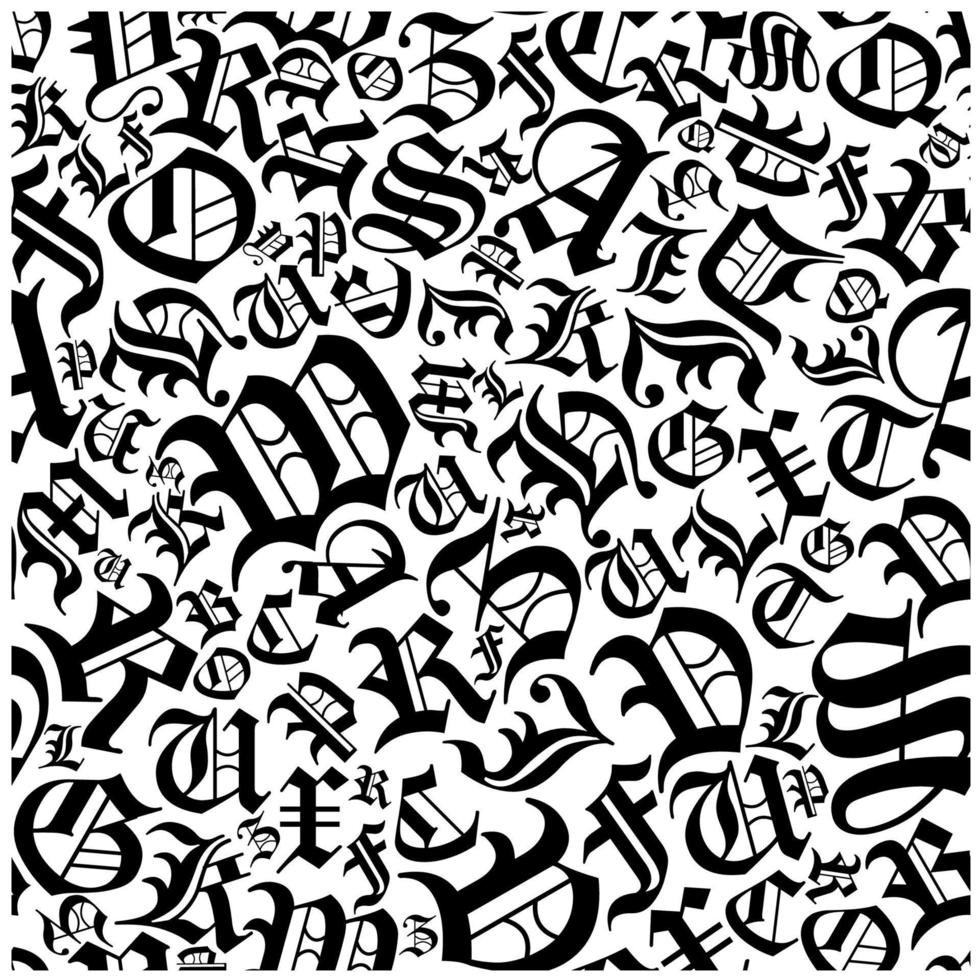 naadloos alfabet patroon in een gotisch doopvont stijl vector