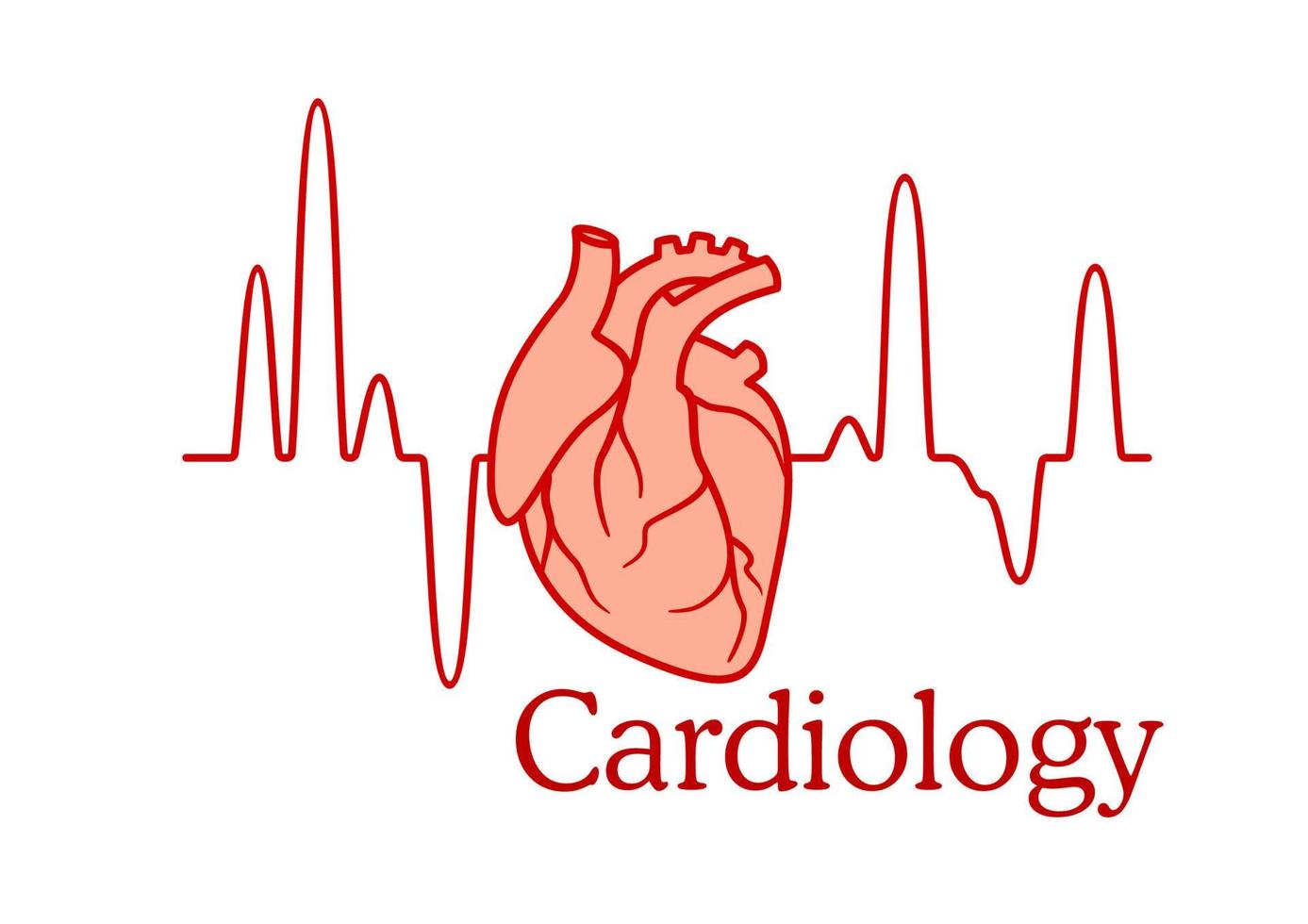 cardiologie concept met een ecg en hart vector