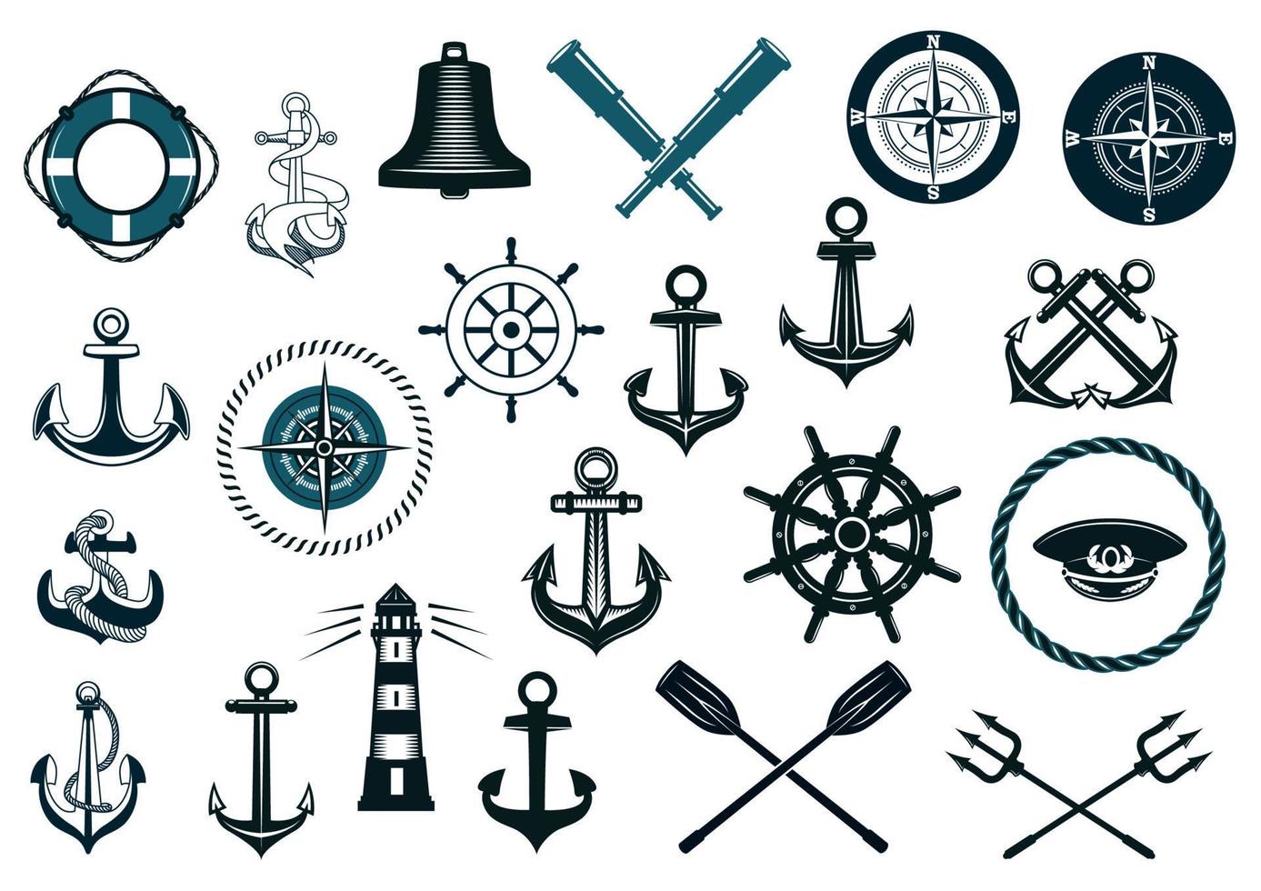 set nautische pictogrammen vector