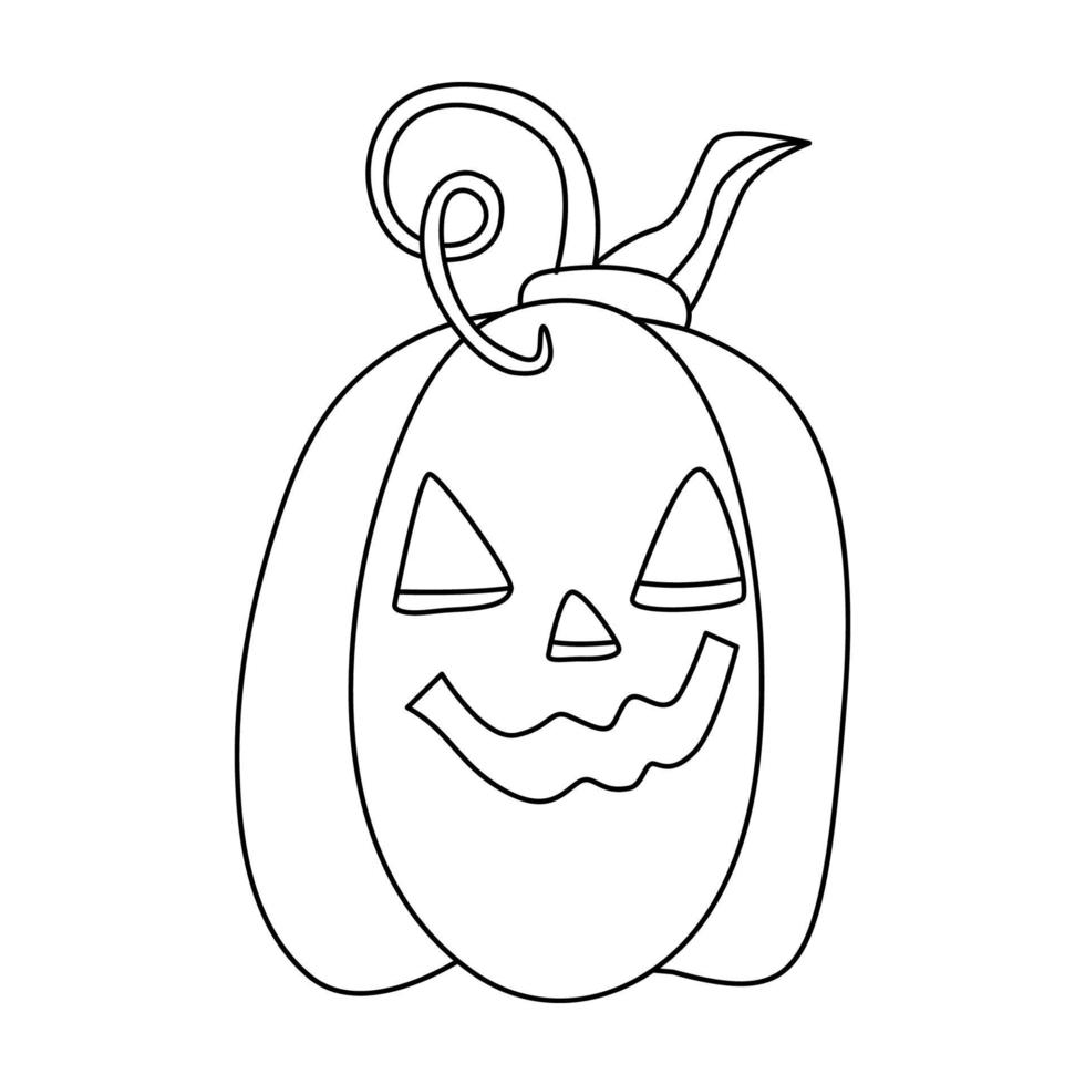 halloween pompoen of jack-o-lantern hand- getrokken tekening vector illustratie. zwart schets. Super goed voor kleuren.