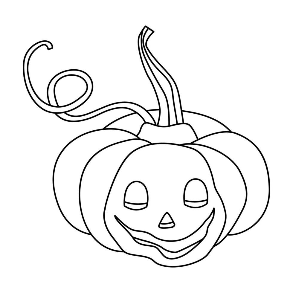 halloween pompoen of jack-o-lantern hand- getrokken tekening vector illustratie. zwart schets. Super goed voor kleuren.