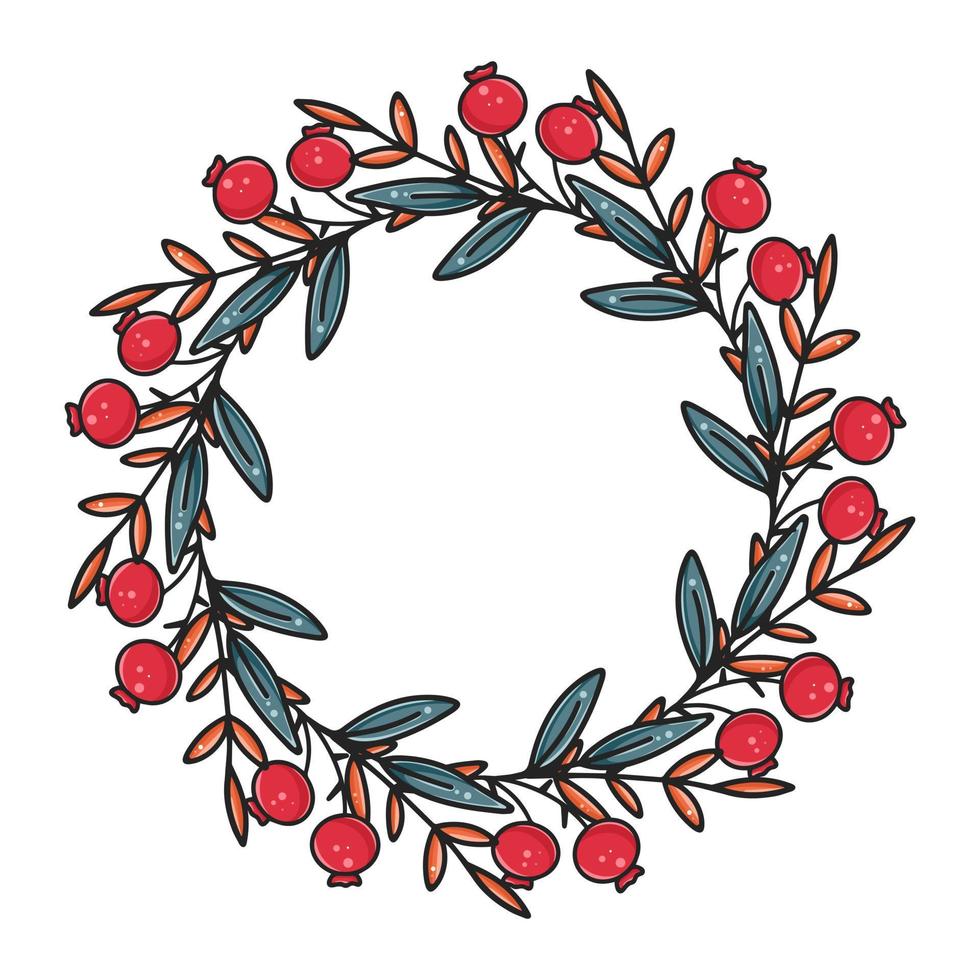 mooi botanisch Kerstmis krans geïsoleerd vector illustratie