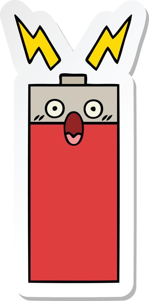 sticker van een schattige cartoonbatterij vector