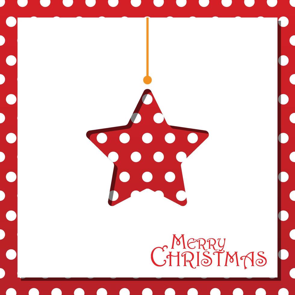 Kerstmis vakantie met papier besnoeiing stijl ster. rood stippel achtergrond met groet tekst, vector illustratie.