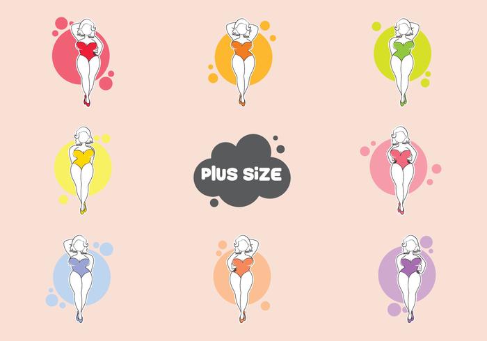 Gratis Plus Size Vrouw Vector