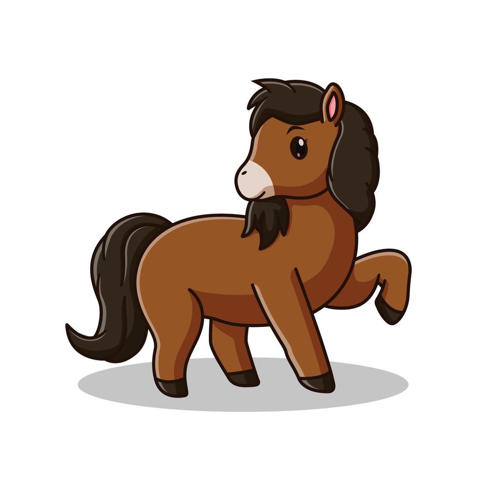 schattig paard tekenfilm geïsoleerd Aan wit achtergrond. paard icoon concept. vlak tekenfilm stijl. geschikt voor web landen bladzijde, banier, folder, sticker, kaart vector