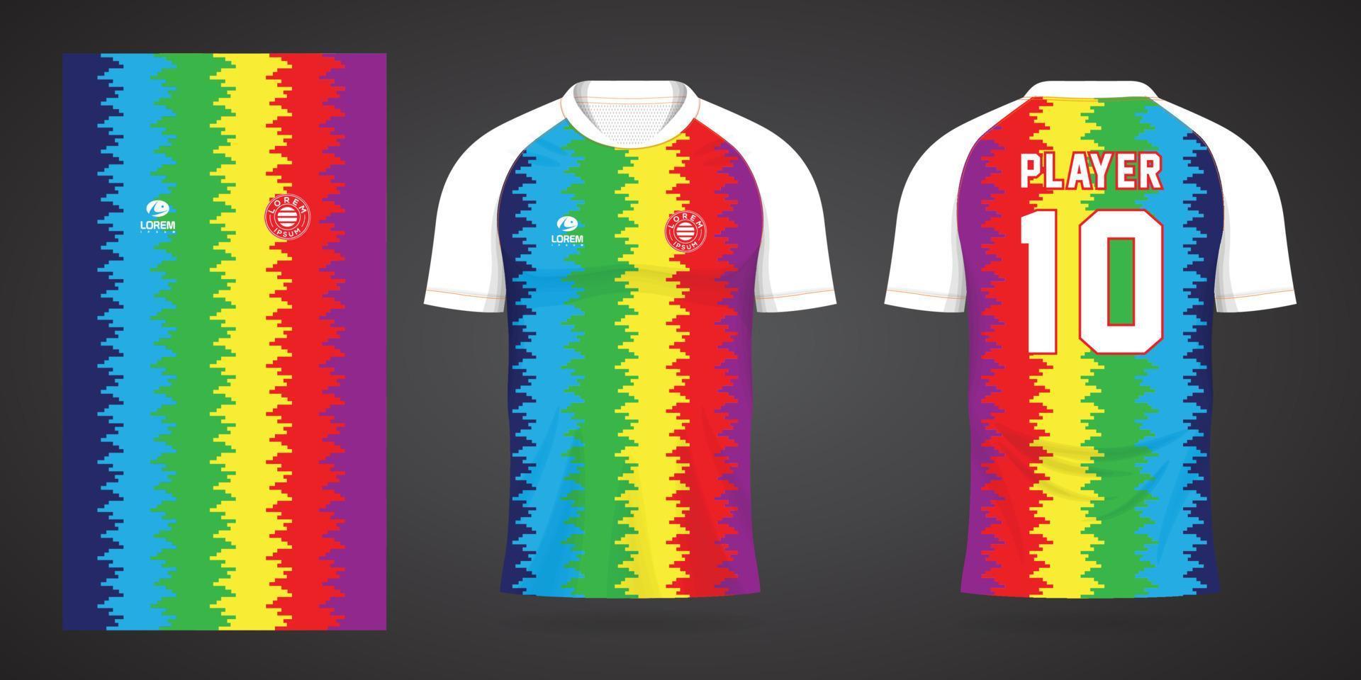 kleurrijke voetbal jersey sport ontwerpsjabloon vector