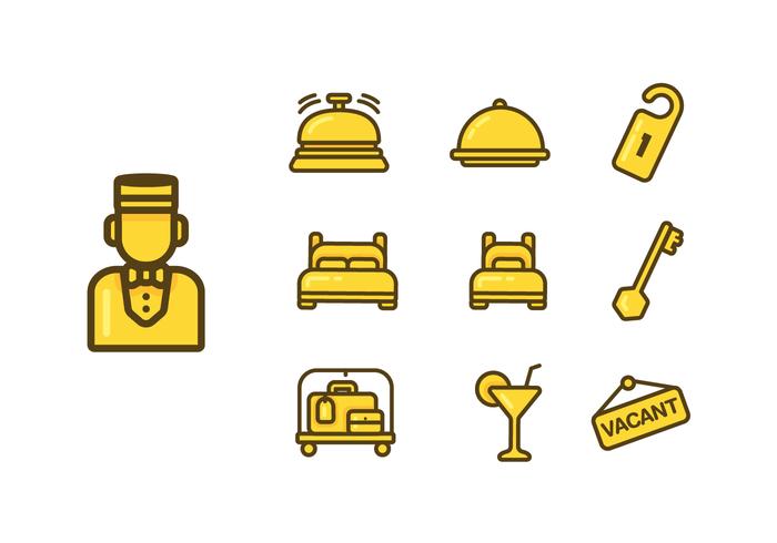 Conciërge Pictogram Vector Set