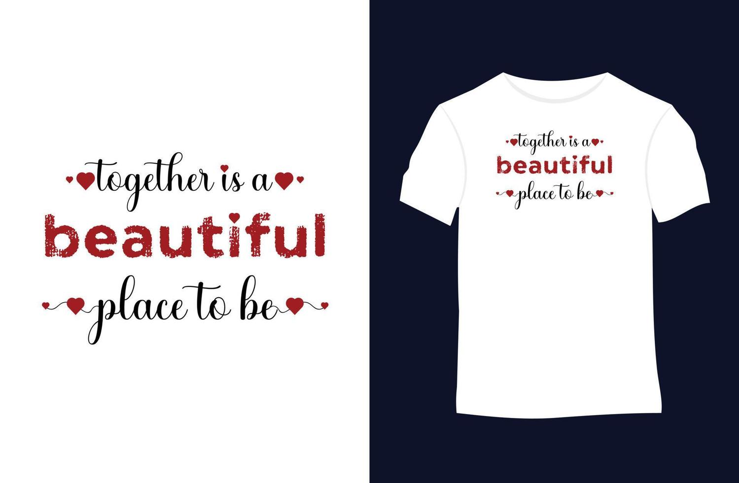 Valentijn vector t-shirt ontwerp met silhouetten, typografie, afdrukken, vector illustratie