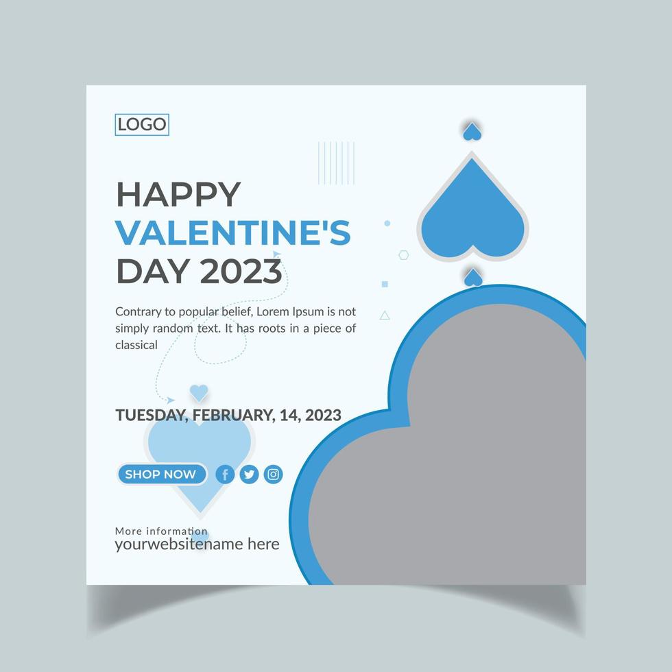 gelukkig valentijnsdag dag sociaal media post ontwerp sjabloon vector