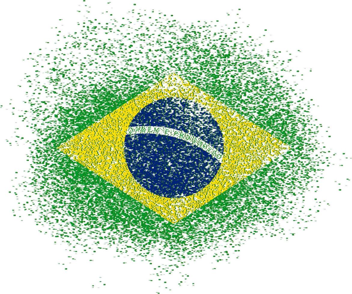 Brazilië vlag met deeltjes vector