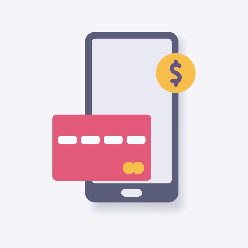 mobiel betaling credit kaart cc icoon met modern isometrische stijl vector