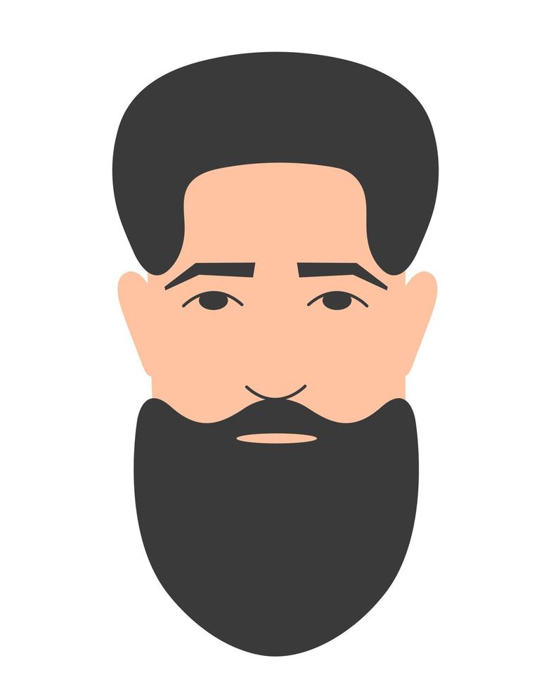 vlak stijl gebaard Mens illustratie. vector Mens met baard geïsoleerd