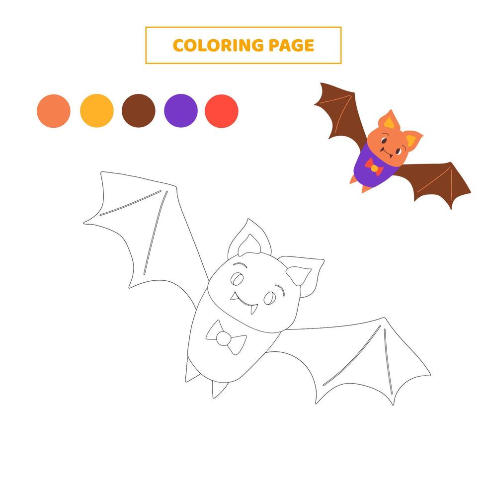 kleur bladzijde voor kinderen met schattig knuppel. vector