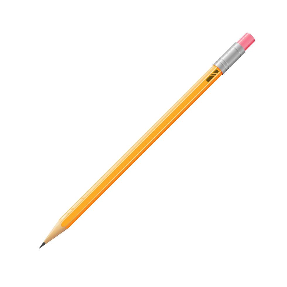 realistisch potlood met een gom. vector