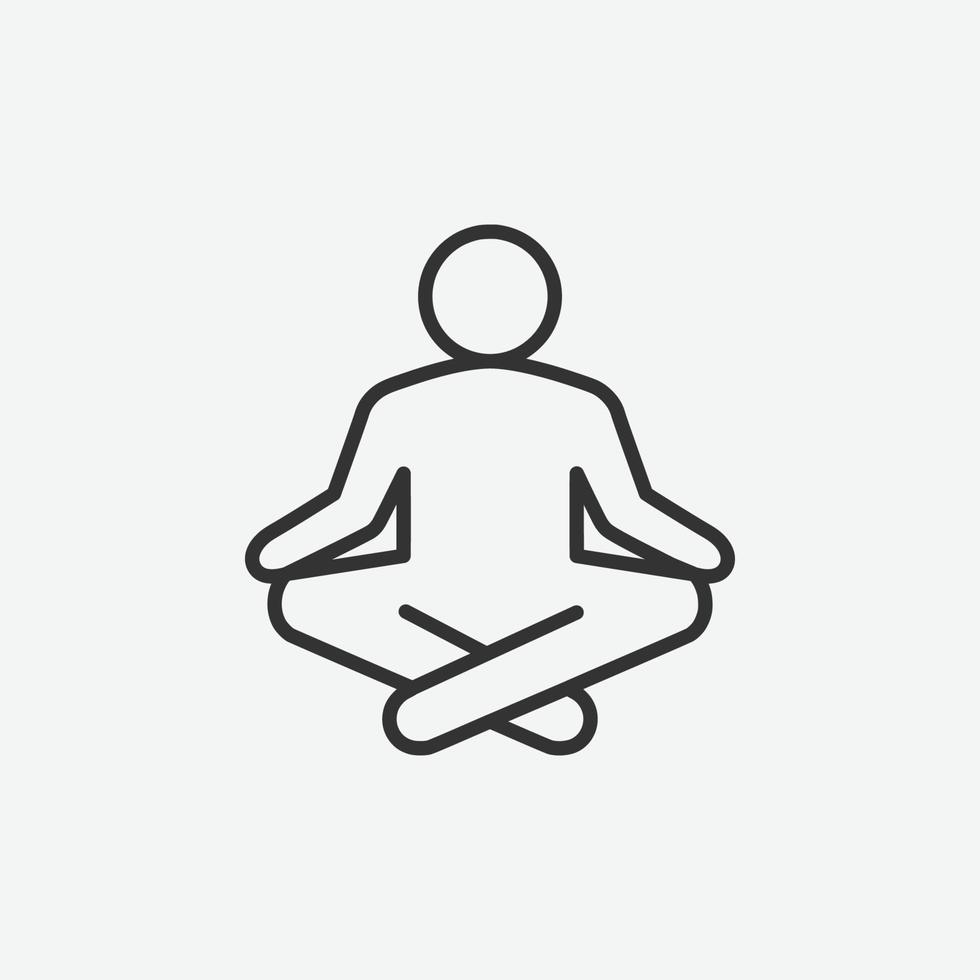 meditatie icoon. yoga icoon symbool. vector