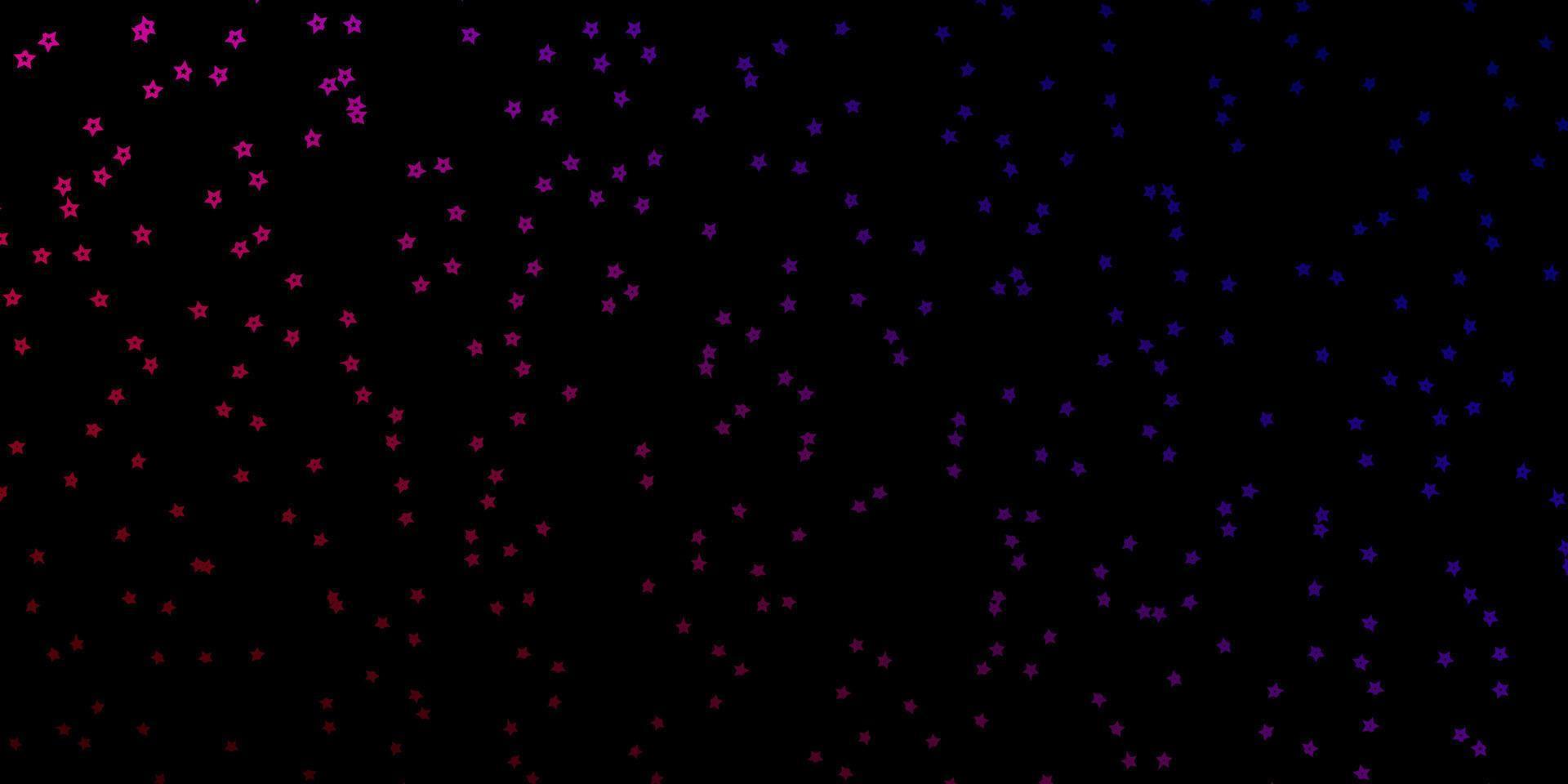 donkerblauwe, rode vectorachtergrond met kleine en grote sterren. vector
