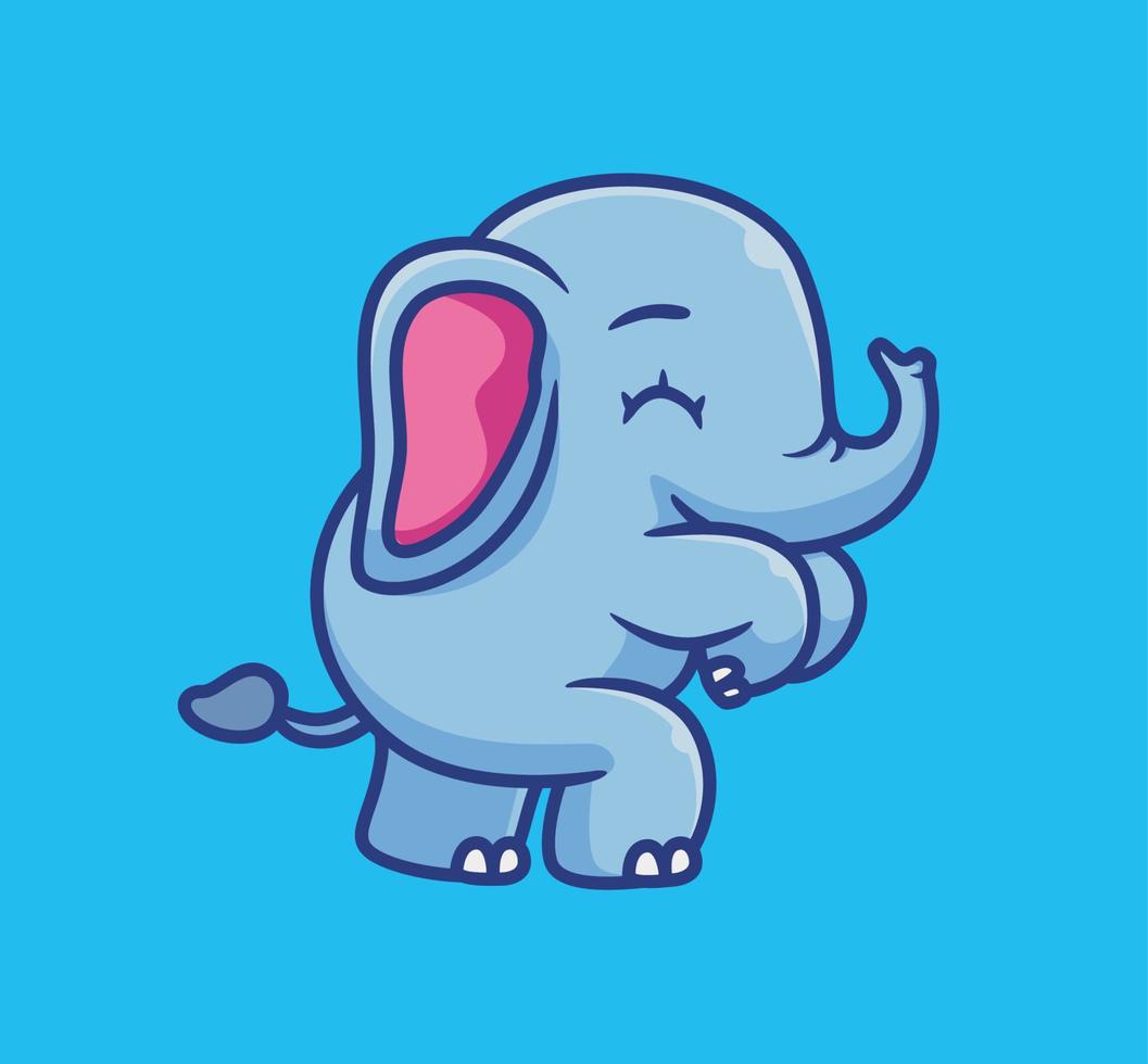 schattig olifant wandelen gelukkig. geïsoleerd tekenfilm dier illustratie. vlak stijl sticker icoon ontwerp premie logo vector. mascotte karakter vector