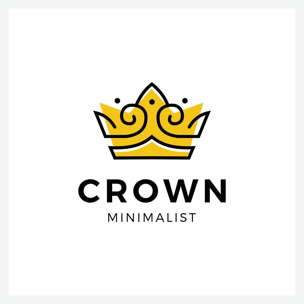 kroon logo en symbool sjabloon illustratie icoon modern en minimalistische vector