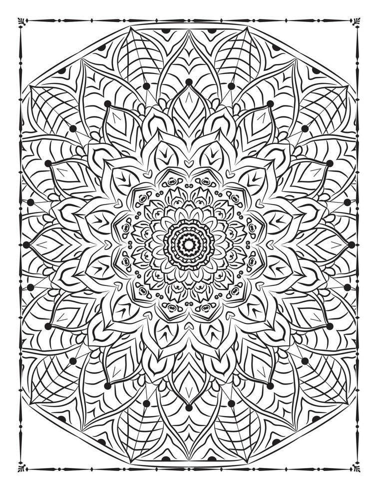 interieur van een kleur bladzijde. zwart en wit mandala voor kleur Pagina's interieur. decoratie mandala ornament ontwerp reeks vector. wijnoogst mandala patroon vector. vector