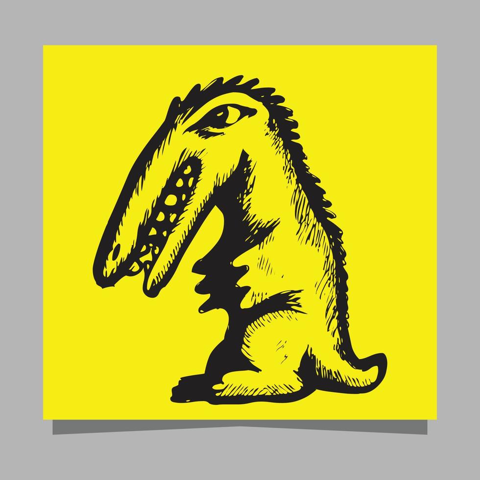 dinosaurus logo getrokken Aan papier vector