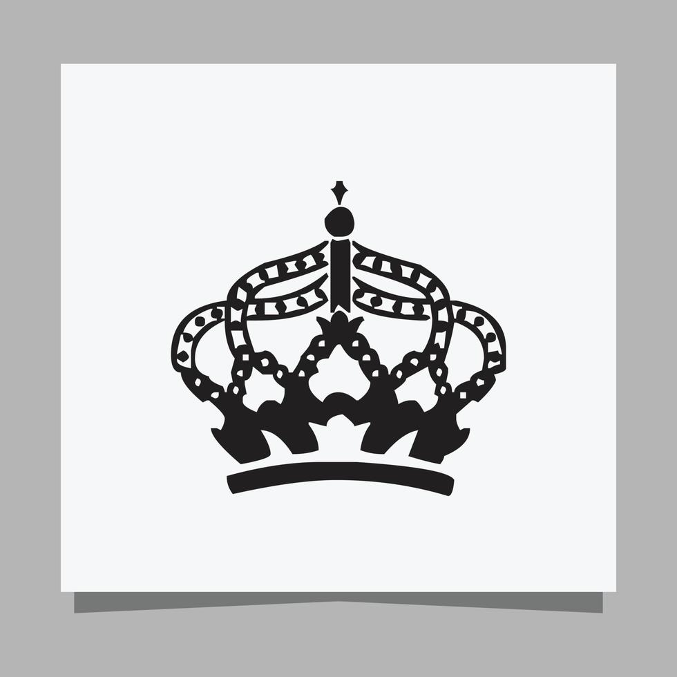 logo illustratie vector beeld van koning kroon hand- getrokken Aan wit papier