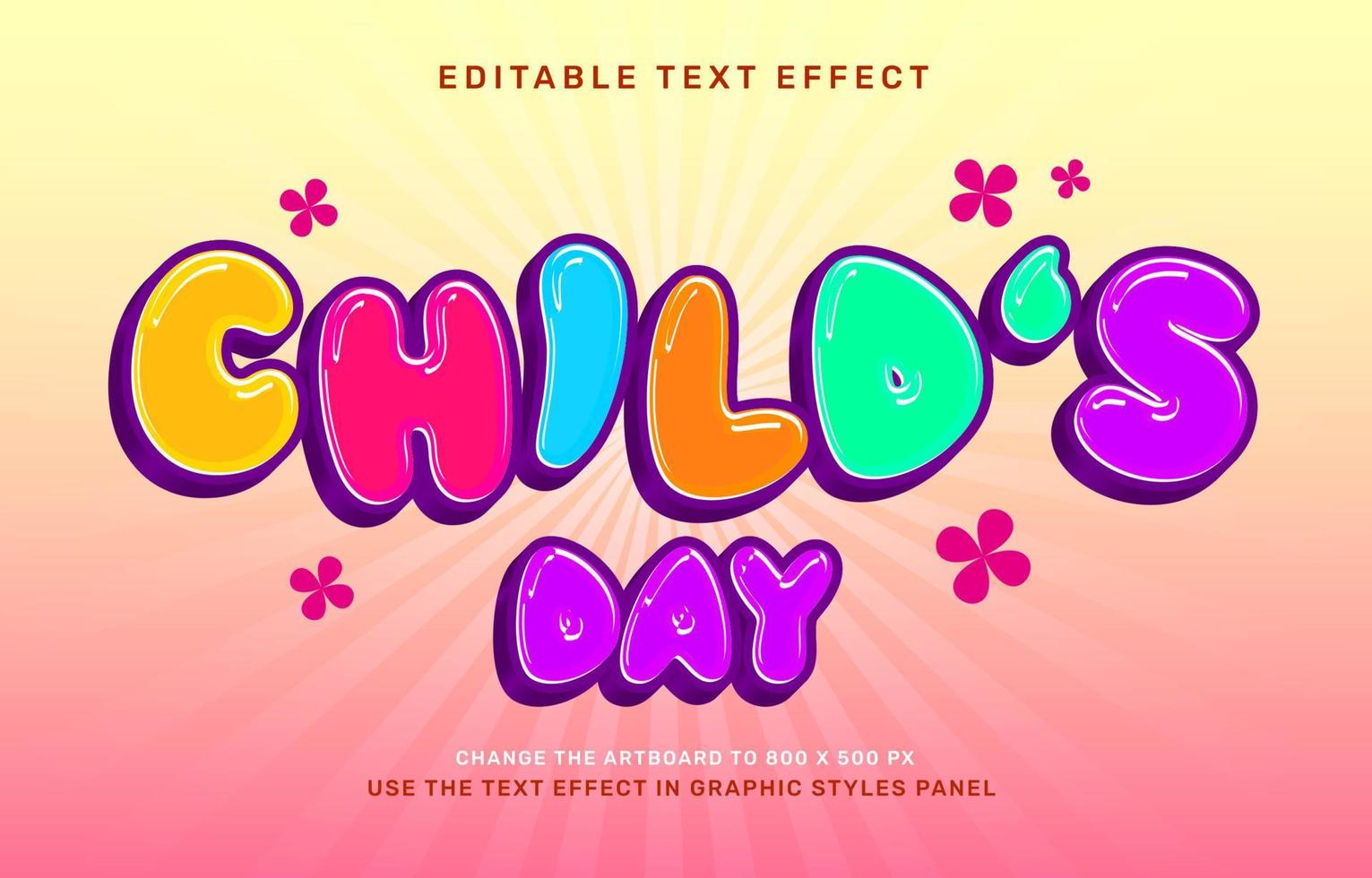 kinderen dag tekst effect vector