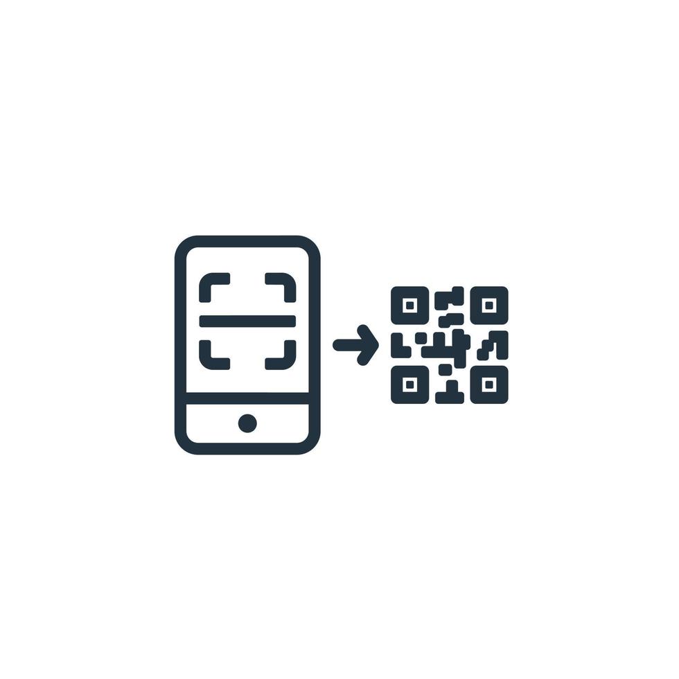 scanner icoon geïsoleerd Aan een wit achtergrond. qr code symbool voor web en mobiel app. vector