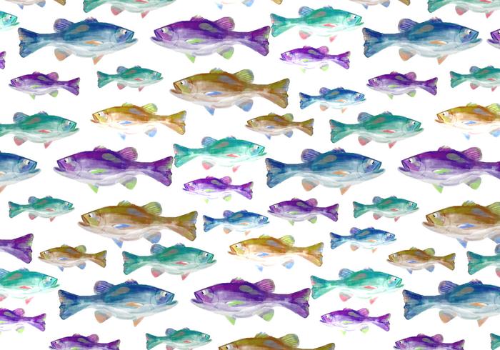 Gratis Vector Waterverf Bass Fish Background