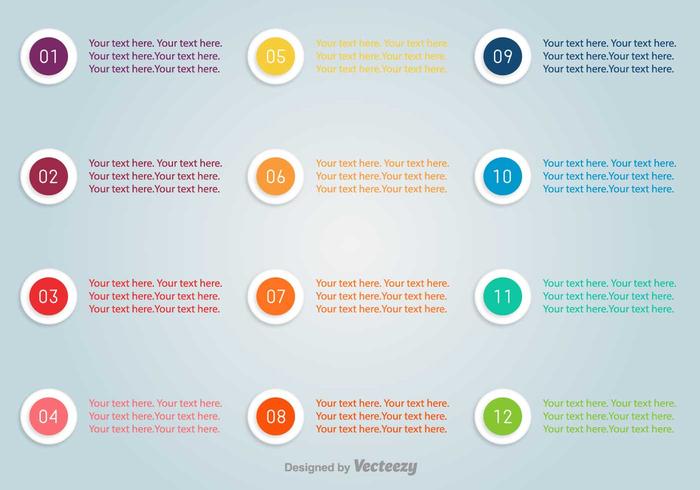 Bullet Points Met Nummers Vector Set