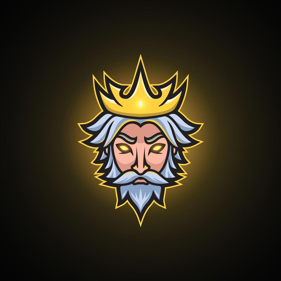 koning hoofd esport logo gaming mascotte ontwerp vector