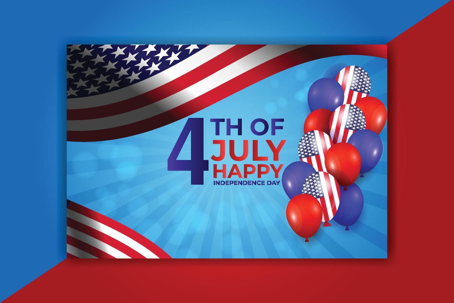 4e van juli gelukkig onafhankelijkheid dag achtergrond ontwerp vector