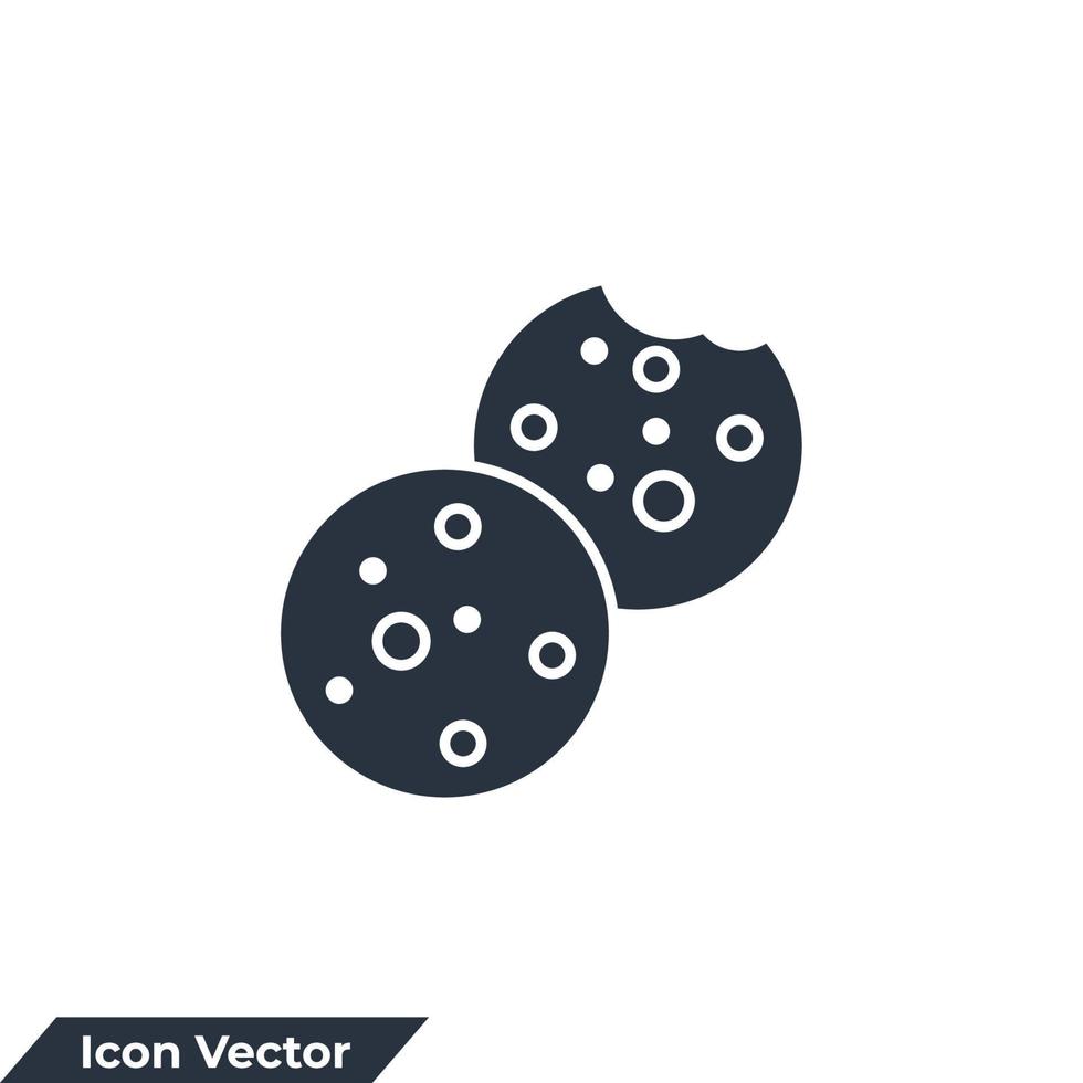 koekjes icoon logo vector illustratie. chocola spaander koekjes symbool sjabloon voor grafisch en web ontwerp verzameling